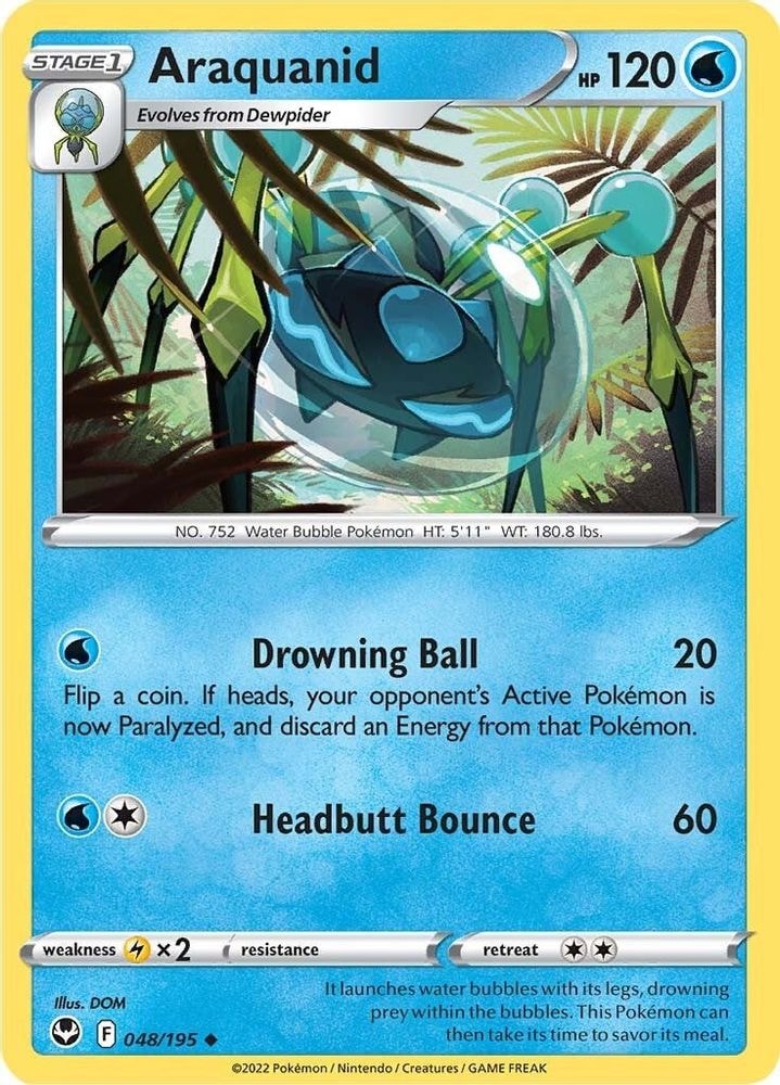 SWSH12: Silver Tempest (SWSH12) - Araquanid (#048/195, Uncommon) ()