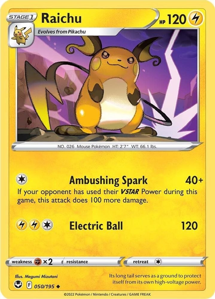 SWSH12: Silver Tempest (SWSH12) - Raichu (#050/195, Uncommon) ()