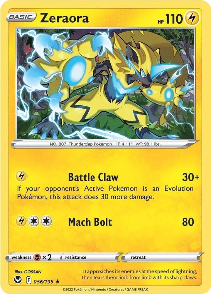 SWSH12: Silver Tempest (SWSH12) - Zeraora (#056/195, Rare) ()