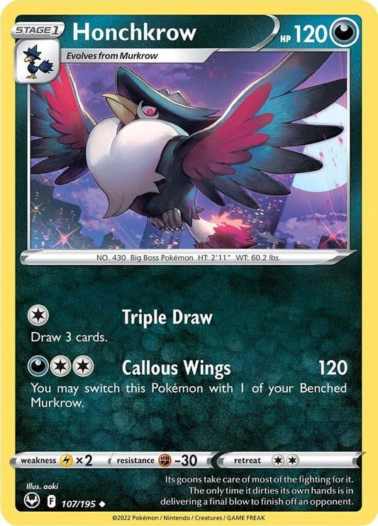 SWSH12: Silver Tempest (SWSH12) - Honchkrow (#107/195, Uncommon) ()