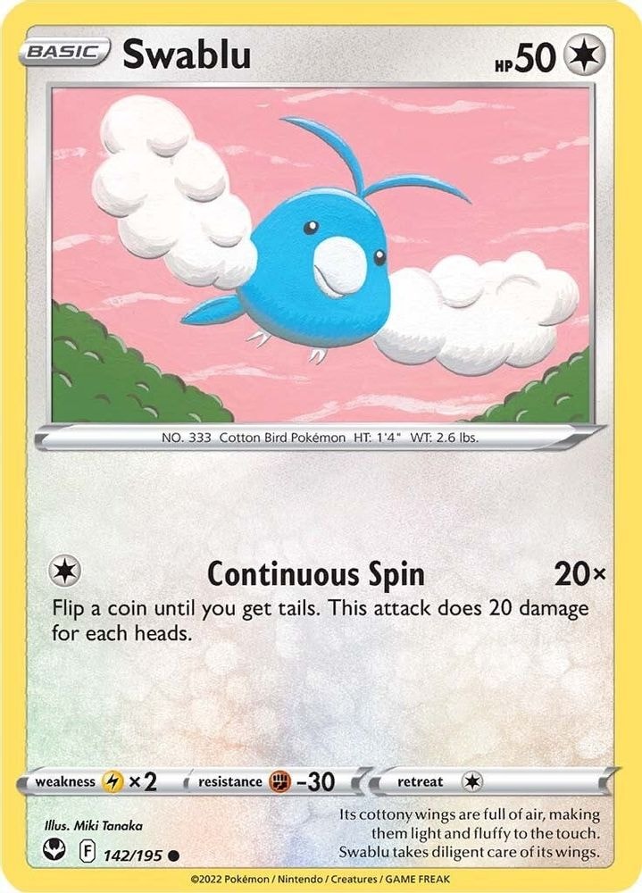 SWSH12: Silver Tempest (SWSH12) - Swablu (#142/195, Common) ()