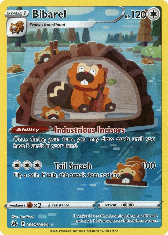 SWSH: Crown Zenith: Galarian Gallery (CRZ:GG) - Bibarel (#GG25/GG70, Ultra Rare) ()