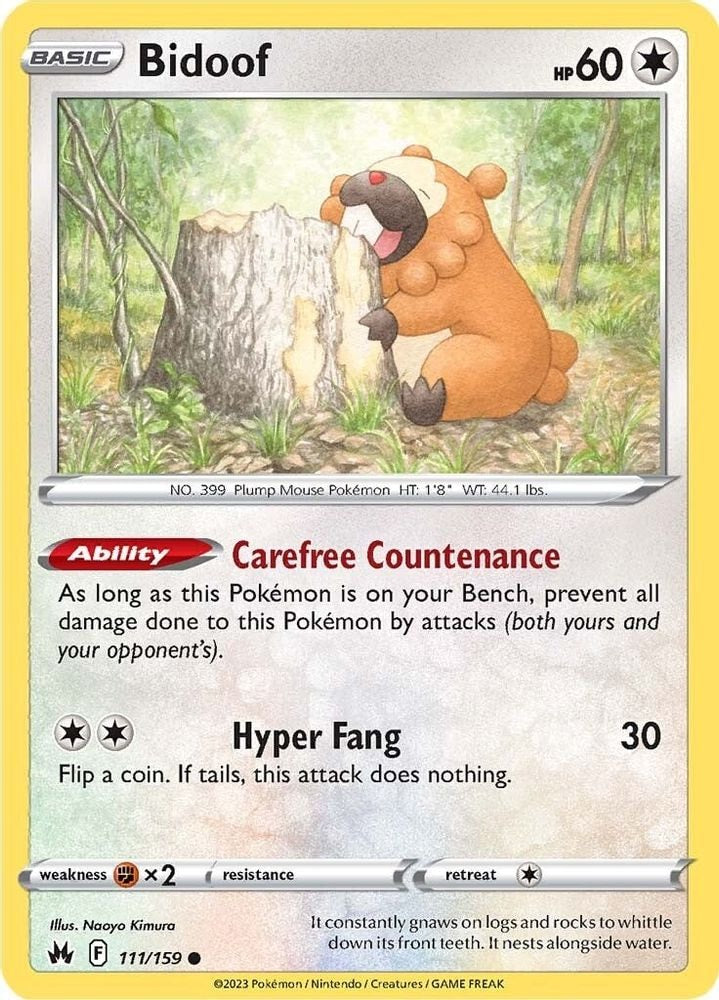 SWSH: Crown Zenith (CRZ) - Bidoof (#111/159, Common) ()