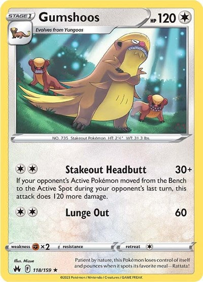 SWSH: Crown Zenith (CRZ) - Gumshoos (#118/159, Rare) ()