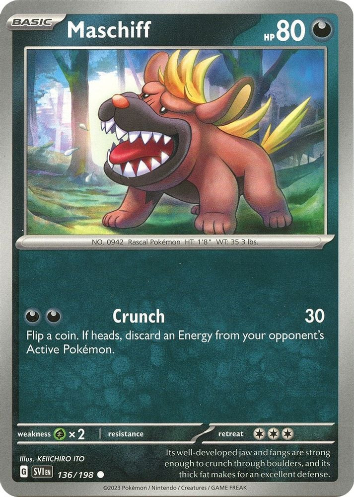 SV01: Scarlet & Violet Base Set (SVI) - Maschiff - 136/198 (#136/198, Common) ()