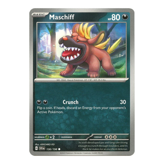SV01: Scarlet & Violet Base Set (SVI) - Maschiff 136 198 (#136/198) (Near Mint)