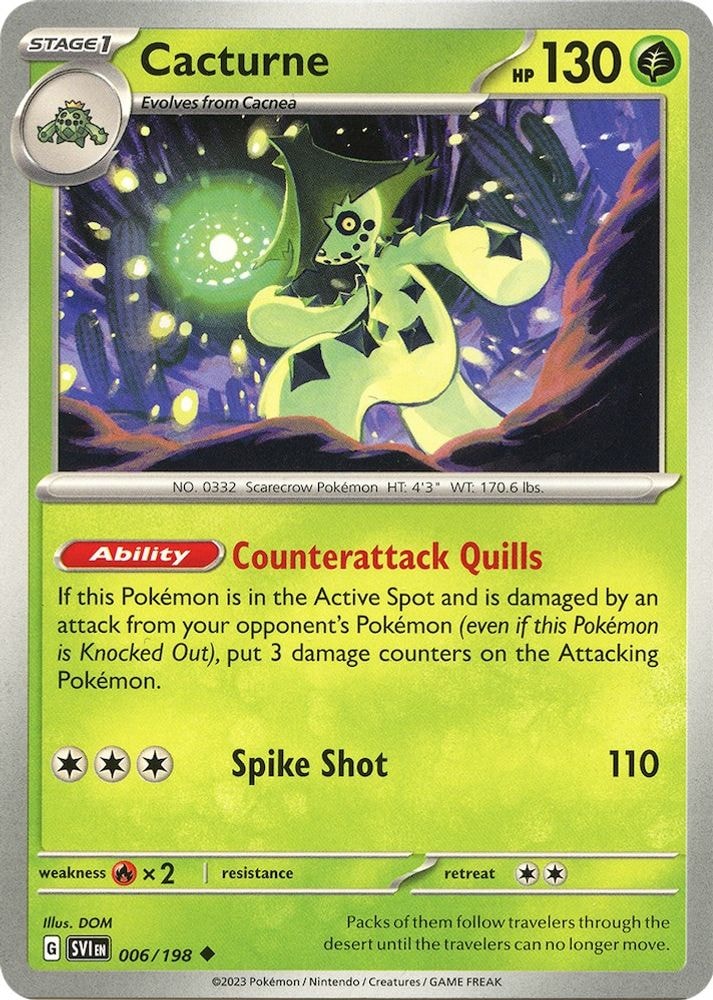SV01: Scarlet & Violet Base Set (SVI) - Cacturne - 006/198 (#006/198, Uncommon) ()