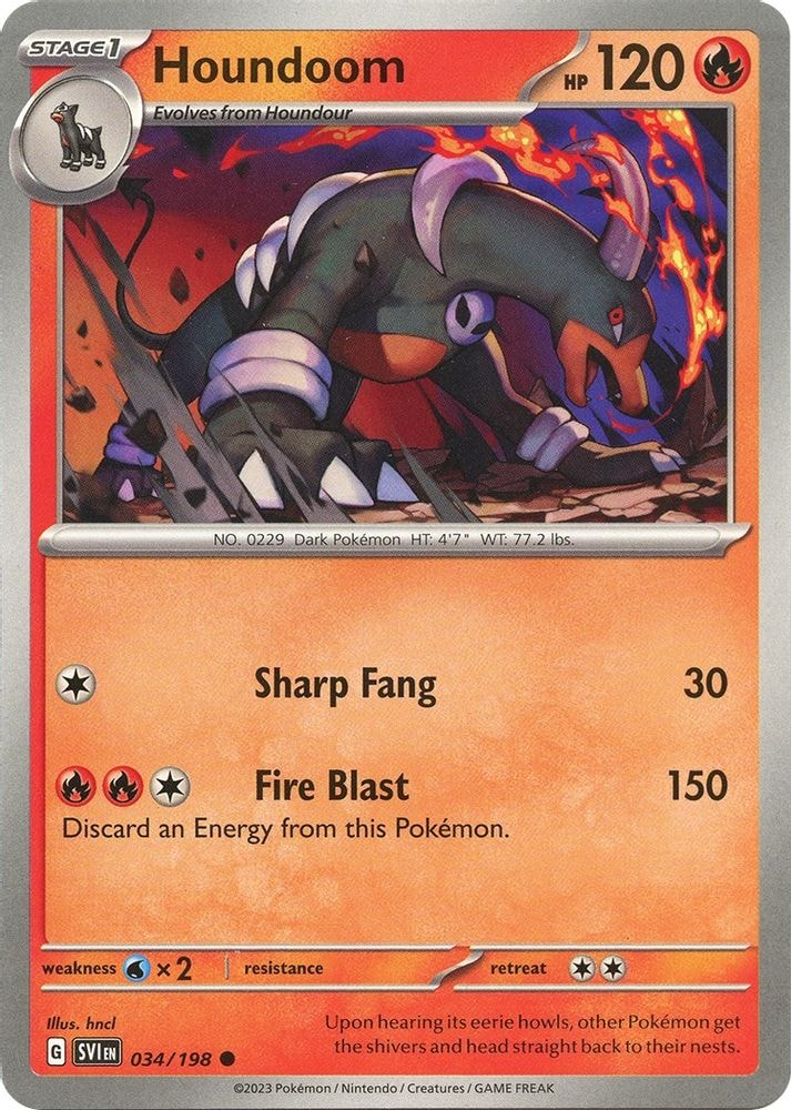 SV01: Scarlet & Violet Base Set (SVI) - Houndoom - 034/198 (#034/198, Common) ()