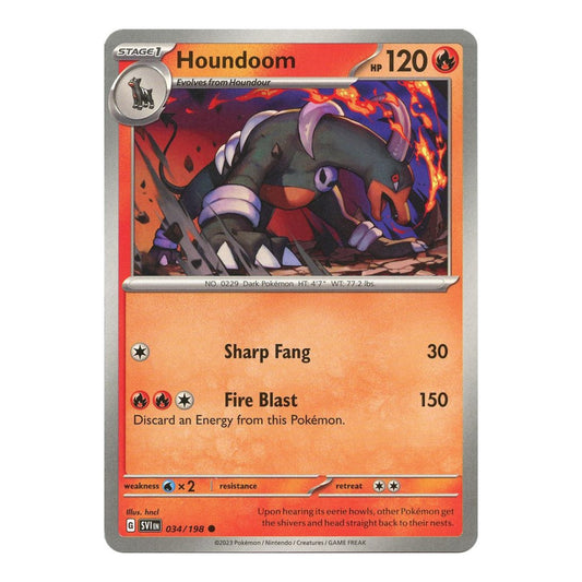 SV01: Scarlet & Violet Base Set (SVI) - Houndoom 034 198 (#034/198) (Near Mint)