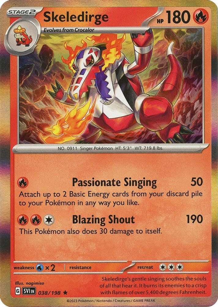 SV01: Scarlet & Violet Base Set (SVI) - Skeledirge (#038/198, Rare) ()