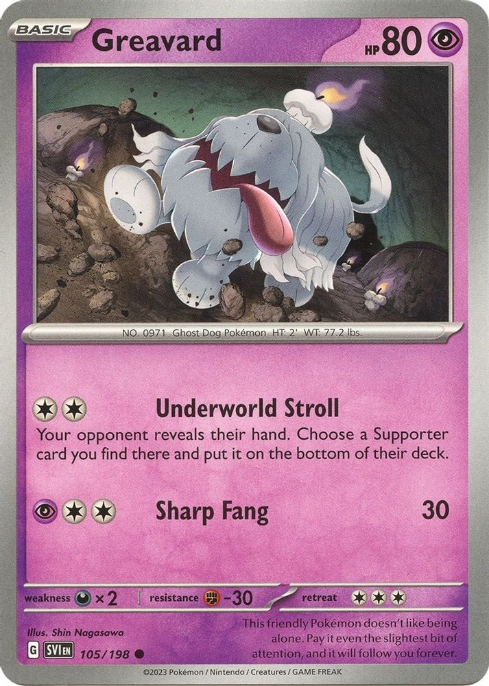 SV01: Scarlet & Violet Base Set (SVI) - Greavard - 105/198 (#105/198, Common) ()