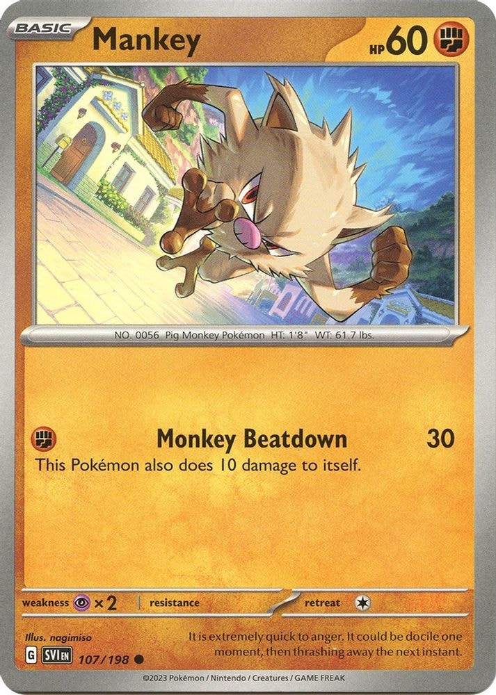 SV01: Scarlet & Violet Base Set (SVI) - Mankey (#107/198, Common) ()