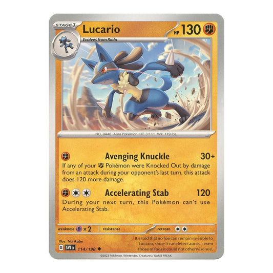 SV01: Scarlet & Violet Base Set (SVI) - Lucario 114 198 (#114/198) (Near Mint)