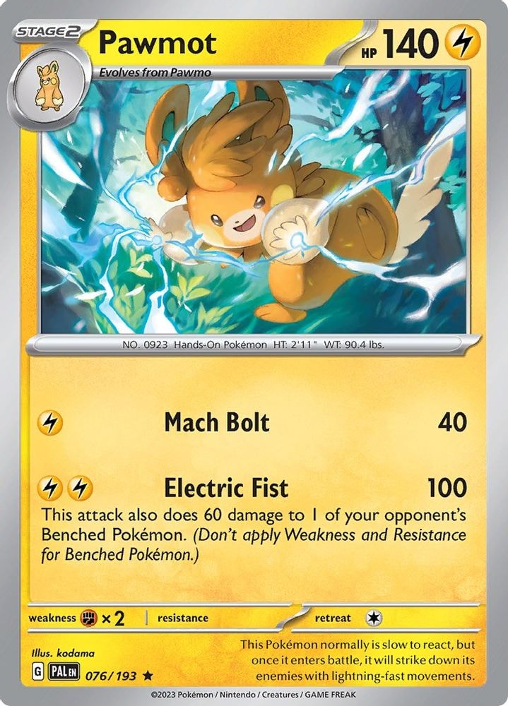 SV02: Paldea Evolved (PAL) - Pawmot (#076/193, Rare) ()