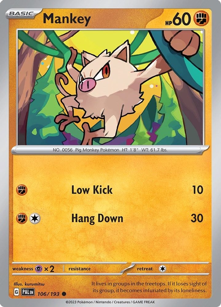SV02: Paldea Evolved (PAL) - Mankey (#106/193, Common) ()