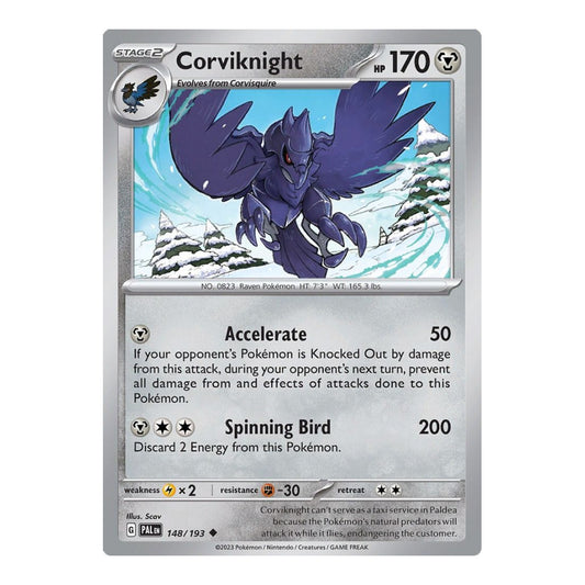 SV02: Paldea Evolved (PAL) - Corviknight (#148/193) (Near Mint)