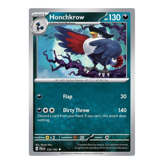 SV02: Paldea Evolved (PAL) - Honchkrow (#132/193) (Near Mint)