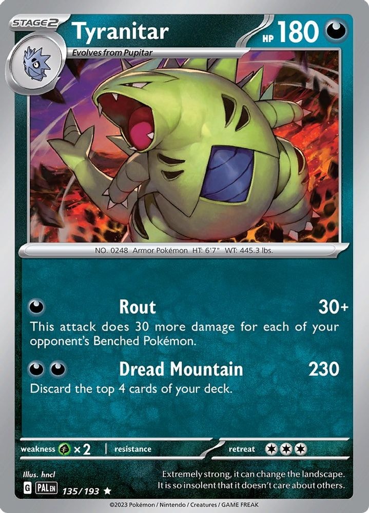SV02: Paldea Evolved (PAL) - Tyranitar - 135/193 (#135/193, Rare) ()