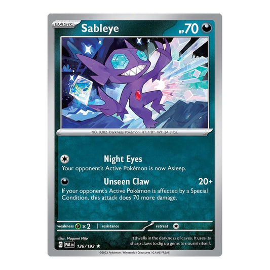 SV02: Paldea Evolved (PAL) - Sableye (#136/193) (Near Mint)