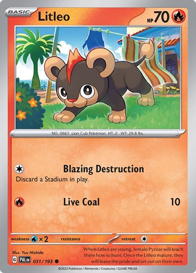 SV02: Paldea Evolved (PAL) - Litleo (#031/193, Common) ()