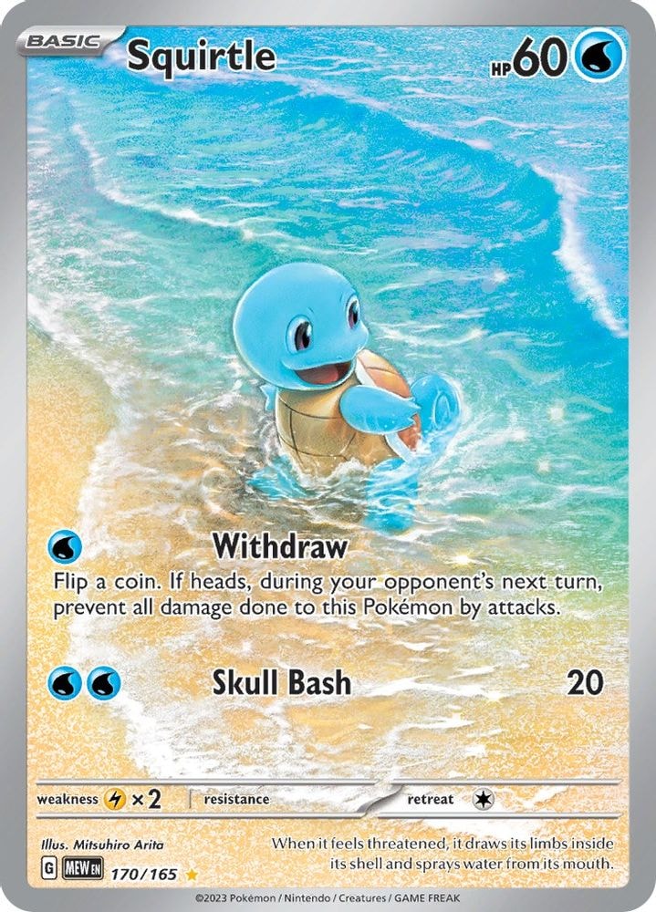 SV: Scarlet & Violet 151 (MEW) - Squirtle - 170/165 (#170/165, Illustration Rare) ()