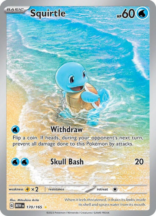 SV: Scarlet & Violet 151 (MEW) - Squirtle - 170/165 (#170/165, Illustration Rare) ()