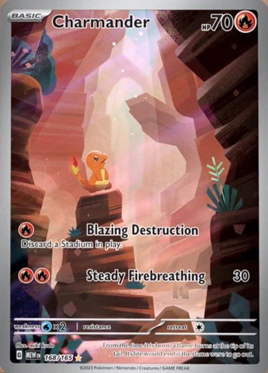 SV: Scarlet & Violet 151 (MEW) - Charmander - 168/165 (#168/165, Illustration Rare) ()