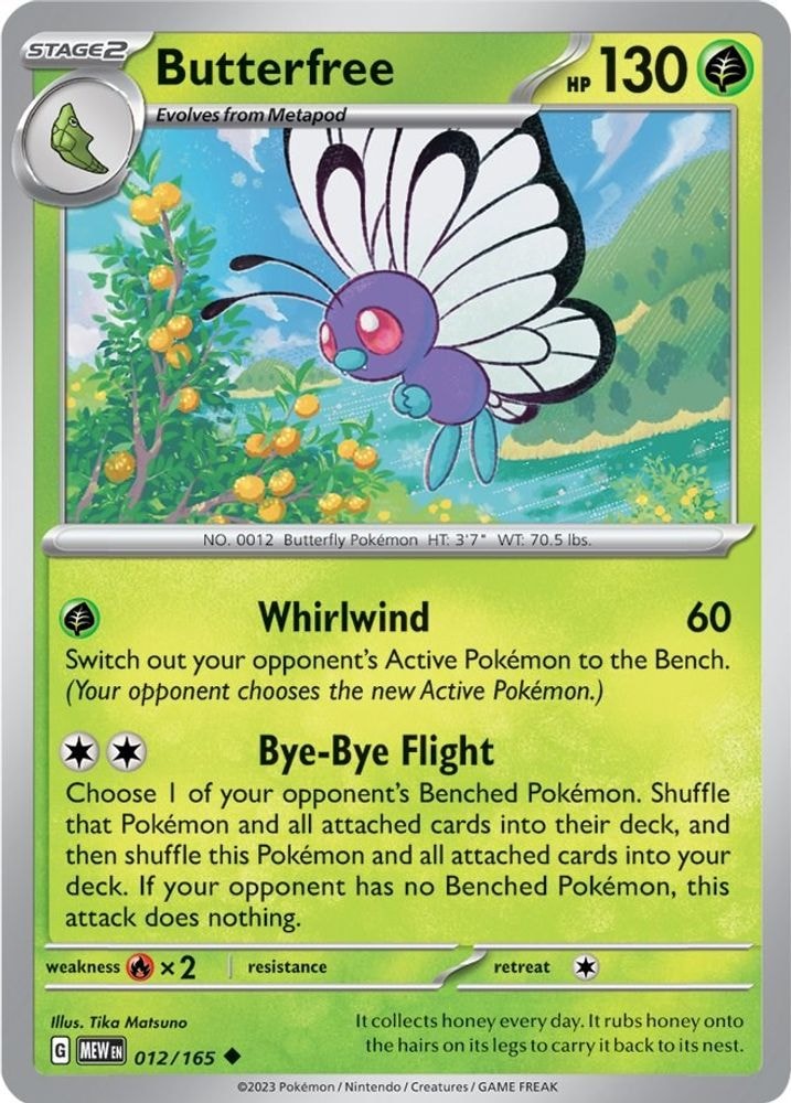 SV: Scarlet & Violet 151 (MEW) - Butterfree (#012/165, Uncommon) ()