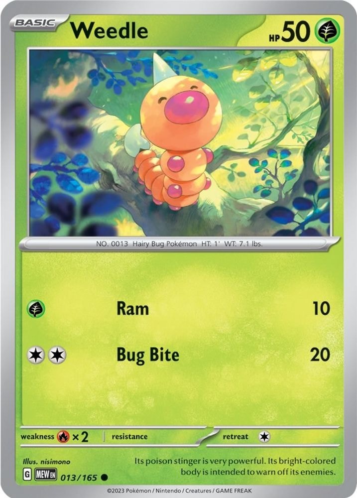 SV: Scarlet & Violet 151 (MEW) - Weedle (#013/165, Common) ()