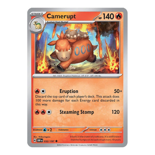 SV03: Obsidian Flames (OBF) - Camerupt (#032/197) (Near Mint)