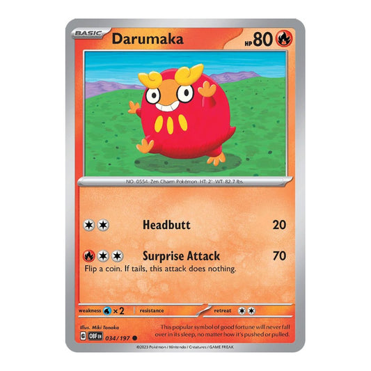 SV03: Obsidian Flames (OBF) - Darumaka (#034/197) (Near Mint)