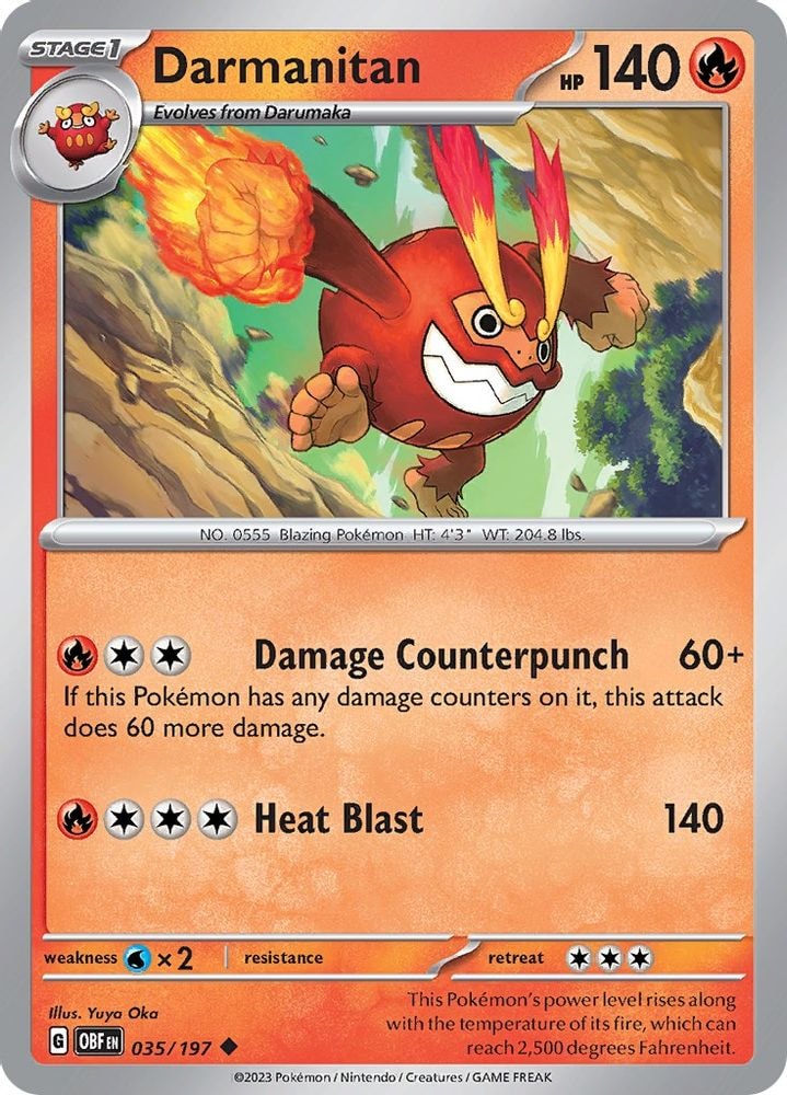SV03: Obsidian Flames (OBF) - Darmanitan (#035/197, Uncommon) ()