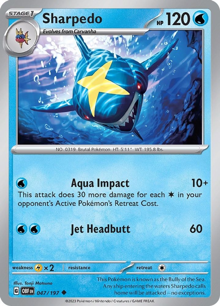 SV03: Obsidian Flames (OBF) - Sharpedo (#047/197, Uncommon)