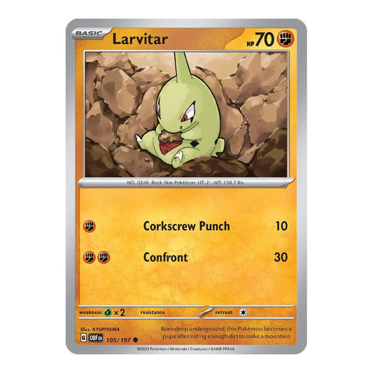 SV03: Obsidian Flames (OBF) - Larvitar (#105/197) (Near Mint)