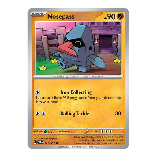 SV03: Obsidian Flames (OBF) - Nosepass (#107/197) (Near Mint)