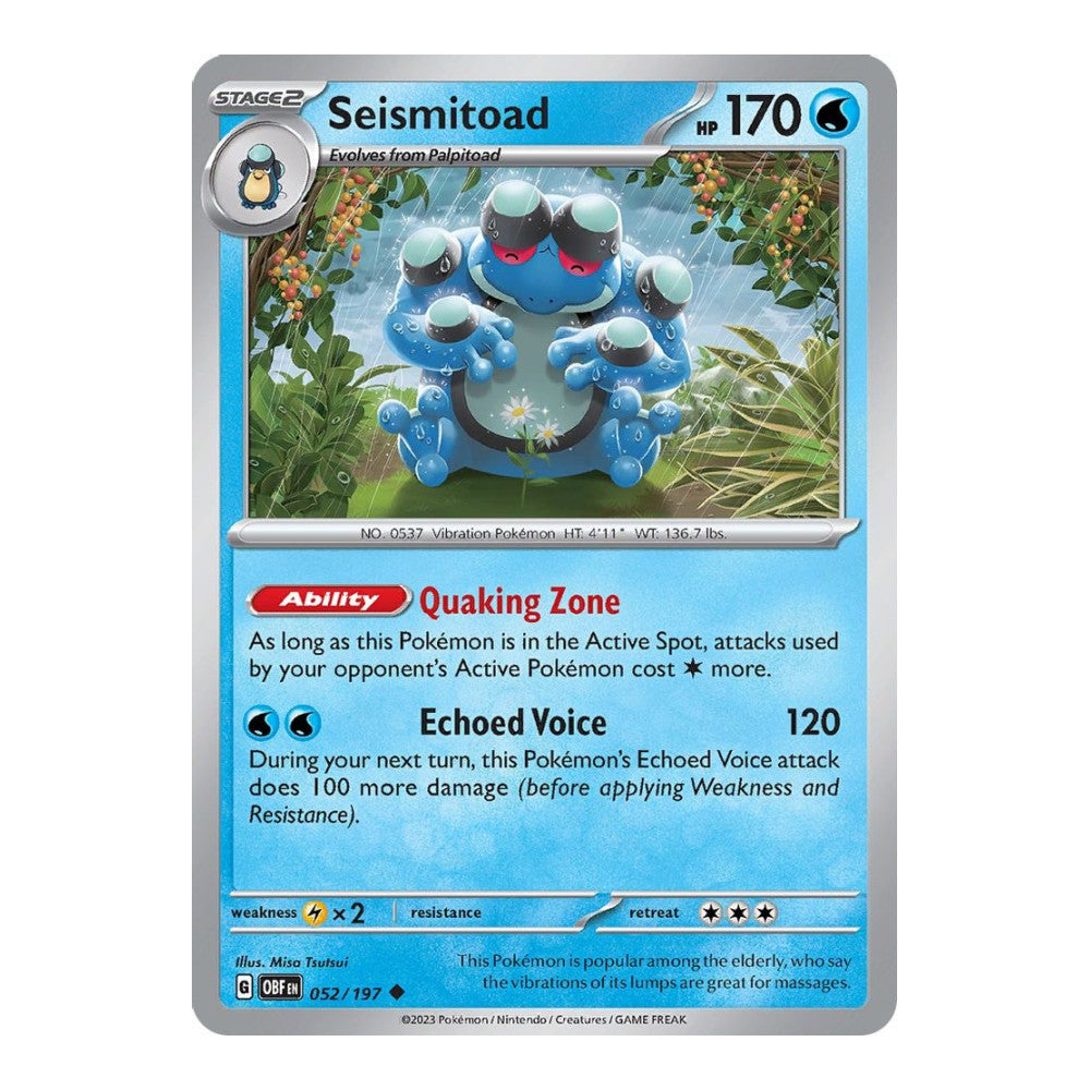 SV03: Obsidian Flames (OBF) - Seismitoad (#052/197) (Near Mint)