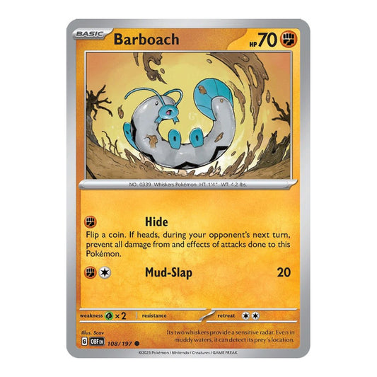 SV03: Obsidian Flames (OBF) - Barboach (#108/197) (Near Mint)