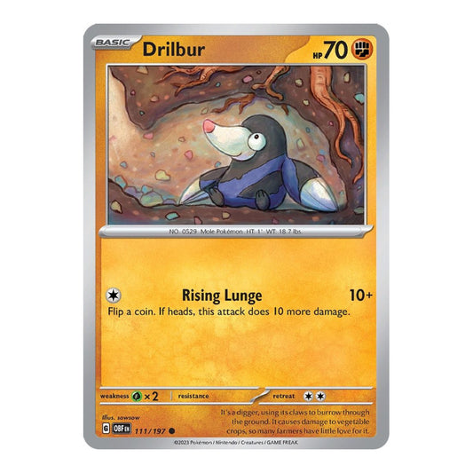 SV03: Obsidian Flames (OBF) - Drilbur (#111/197) (Near Mint)