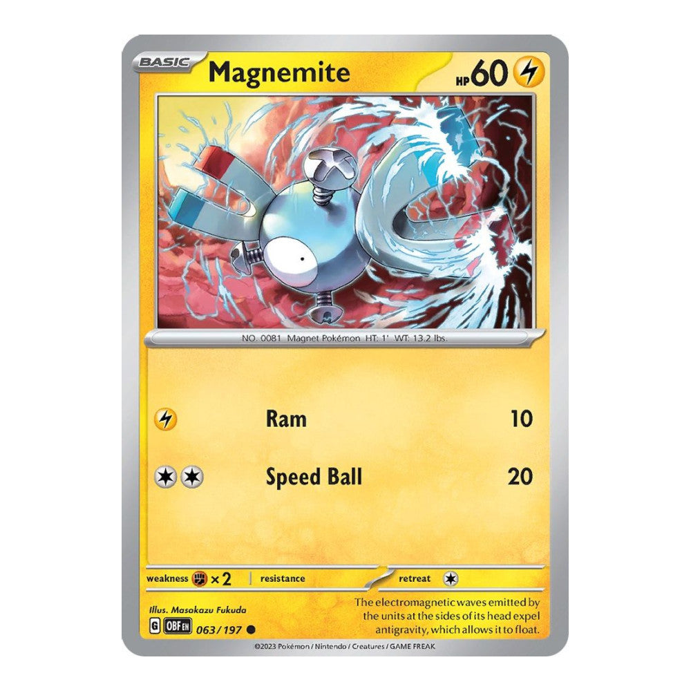 SV03: Obsidian Flames (OBF) - Magnemite (#063/197) (Near Mint)
