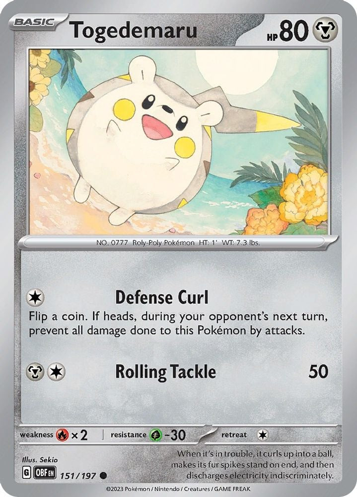 SV03: Obsidian Flames (OBF) - Togedemaru (#151/197, Common)