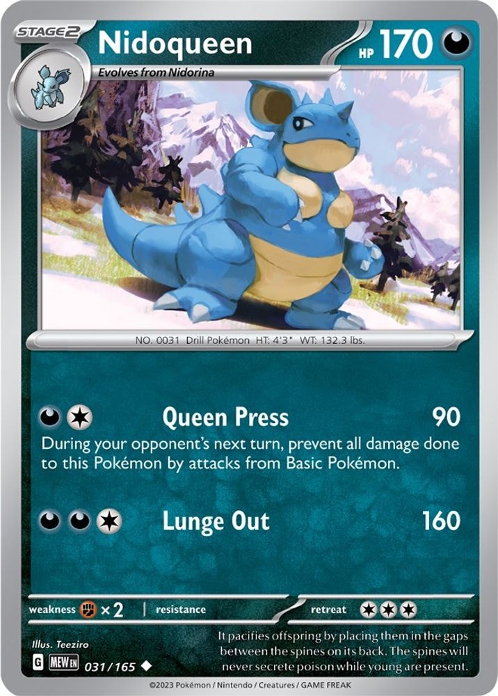 SV: Scarlet & Violet 151 (MEW) - Nidoqueen (#031/165, Uncommon) ()