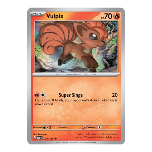 SV: Scarlet & Violet 151 (MEW) - Vulpix (#037/165) (Near Mint)