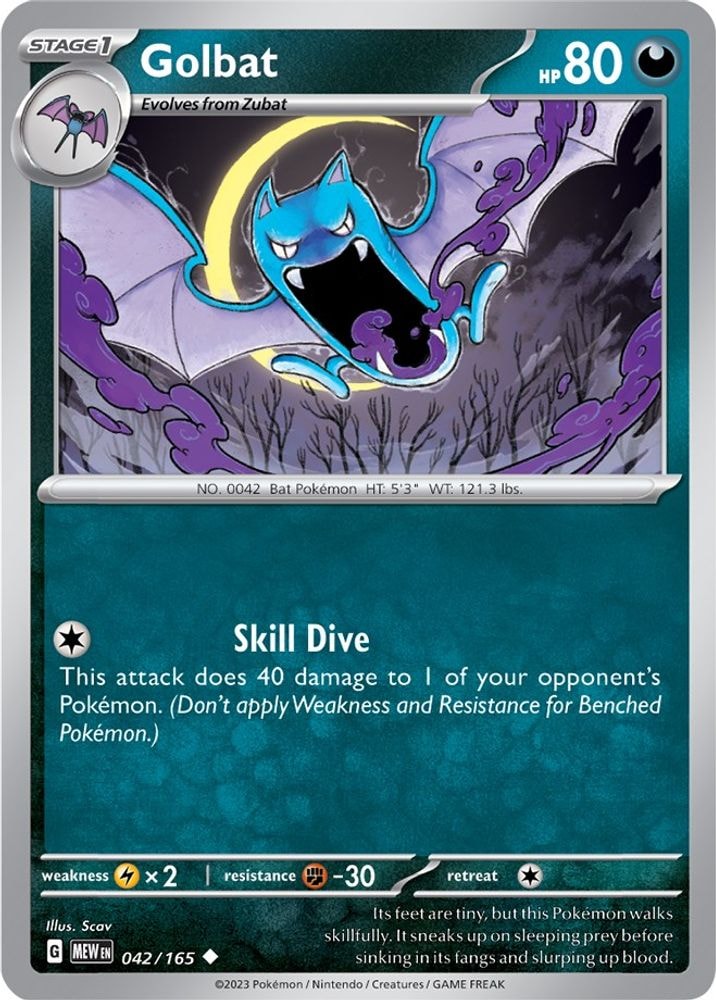 SV: Scarlet & Violet 151 (MEW) - Golbat (#042/165, Uncommon) ()
