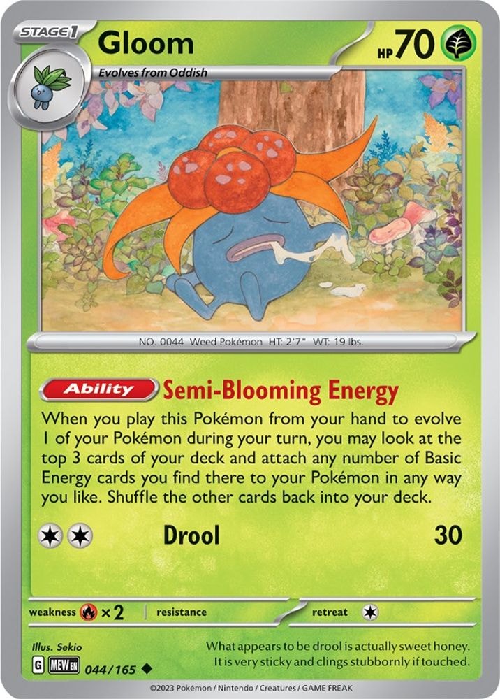 SV: Scarlet & Violet 151 (MEW) - Gloom (#044/165, Uncommon) ()