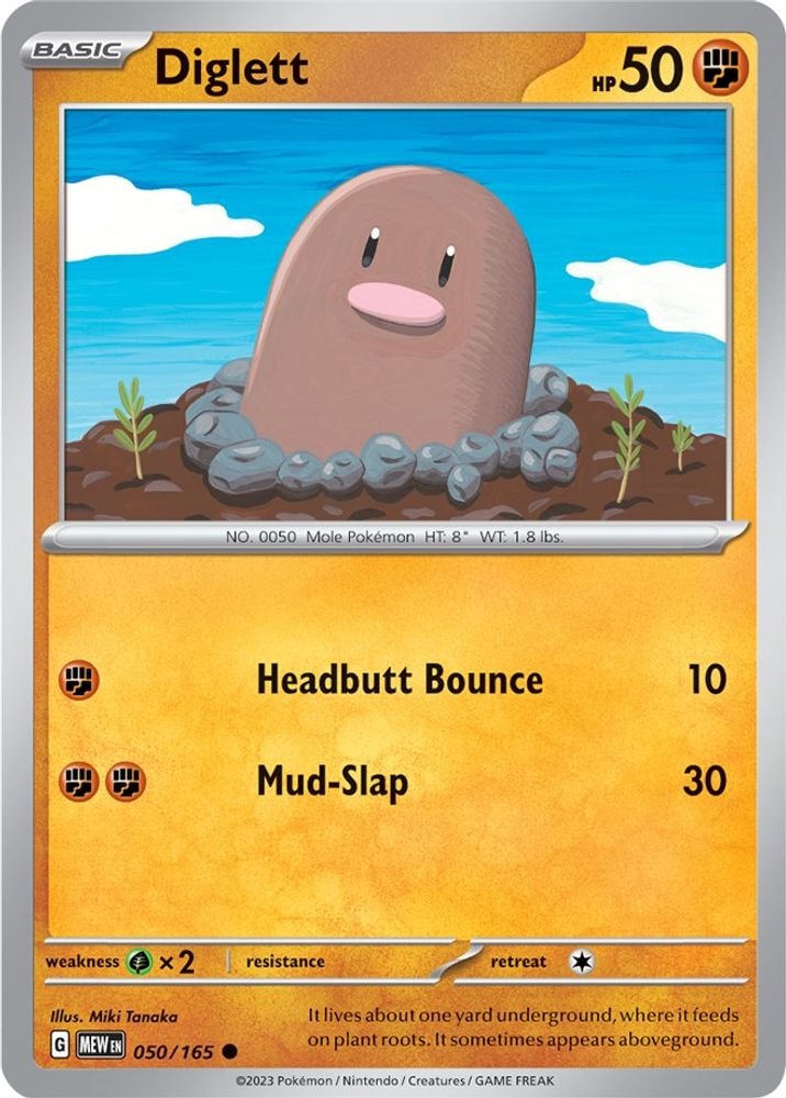SV: Scarlet & Violet 151 (MEW) - Diglett (#050/165, Common) ()