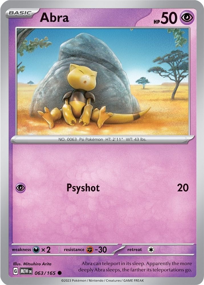 SV: Scarlet & Violet 151 (MEW) - Abra (#063/165, Common) ()