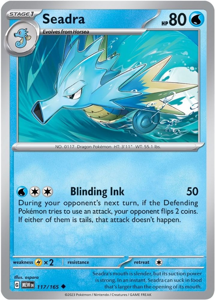 SV: Scarlet & Violet 151 (MEW) - Seadra (#117/165, Uncommon) ()