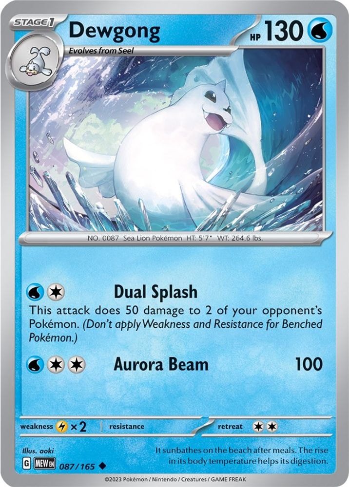 SV: Scarlet & Violet 151 (MEW) - Dewgong (#087/165, Uncommon) ()