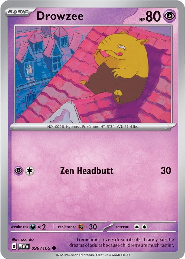 SV: Scarlet & Violet 151 (MEW) - Drowzee (#096/165, Common) ()