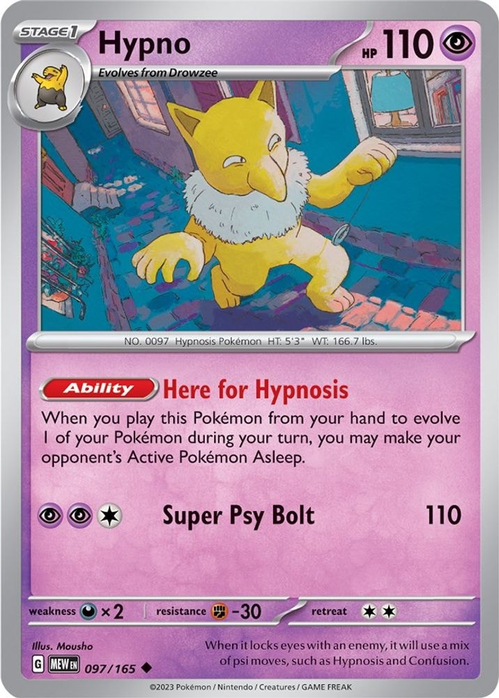 SV: Scarlet & Violet 151 (MEW) - Hypno (#097/165, Uncommon) ()
